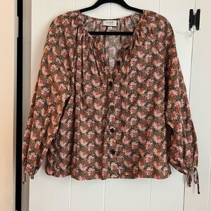 Jcrew bottom button down with tie details at the arms